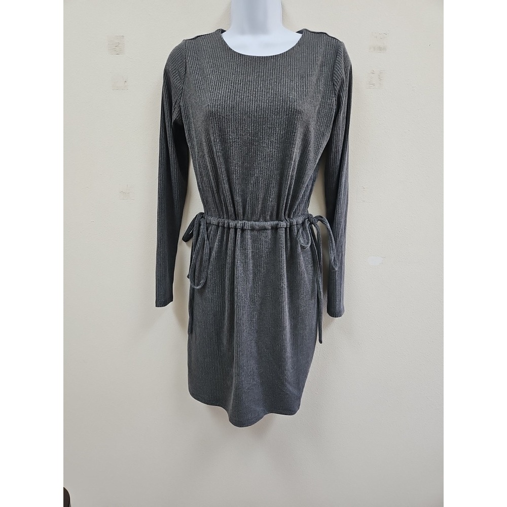 Sweater Dress  Cute Comfortable CHARLES HENRY Long Sleeve  Charcoal X Small